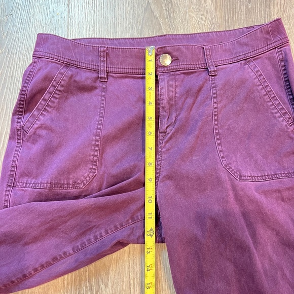 Lane Bryant Women's Plum Tapered jeans Size 16 Raw Hem Zip Ankle High Rise pants - Picture 10 of 14